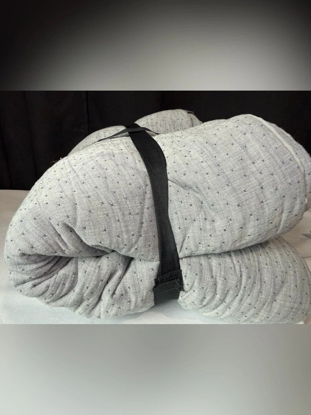 Hearth & Hand Gauze Stitch Pin Dot Sterling Blue Full/Queen Duvet Set NWT